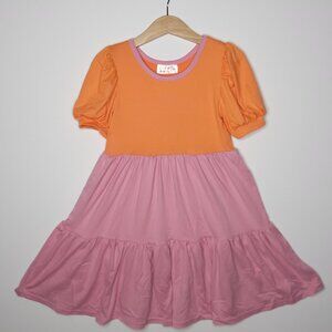 DotDotSmile Size 2t Tier Dress - NWT Pink and Orange Colorblock
